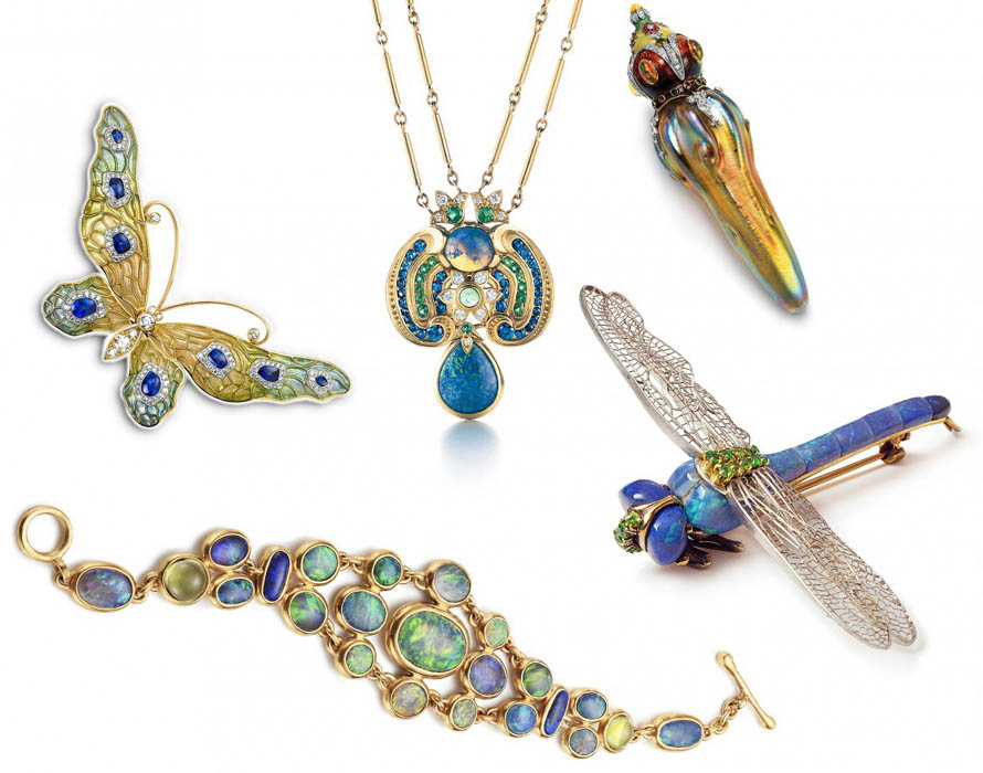 Art Nouveau jewelry by Louis Comfort Tiffany, son of Charles Lewis Tiffany, the son of founder of Tiffany & Co.